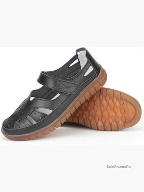 Genuine Leather Closed Toe Fisherman Sandals Flat Casual Walking Shoes